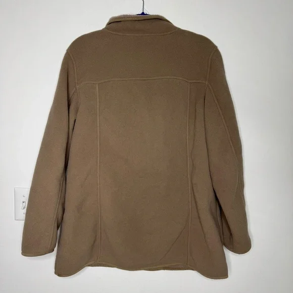 L.L. Bean Vintage Beige Fleece sherpa Outerwear barn coat - Picture 7 of 12